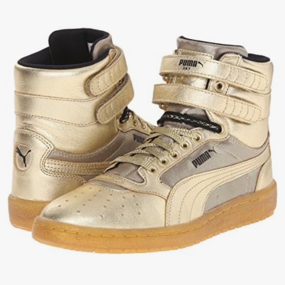 PUMA Sky II Hi Metallic Gold High Top Sneakers – Men’s US 7.5 / EU 40